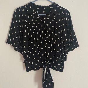 Poka Dot Short Sleeve Blouse